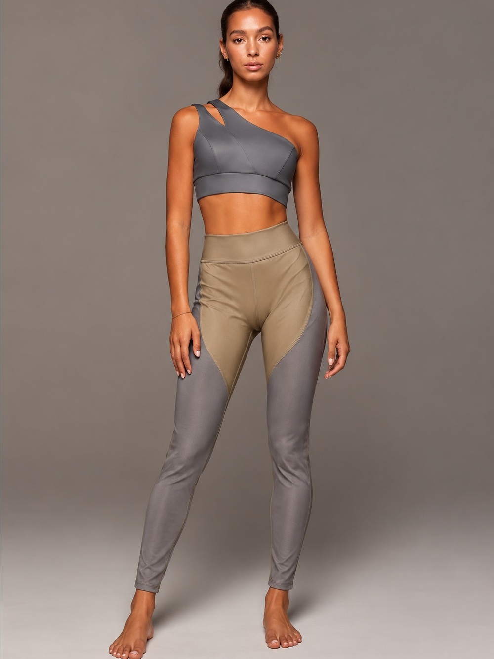 MICHI Two-Tone Gloss High-Waist Leggings size M